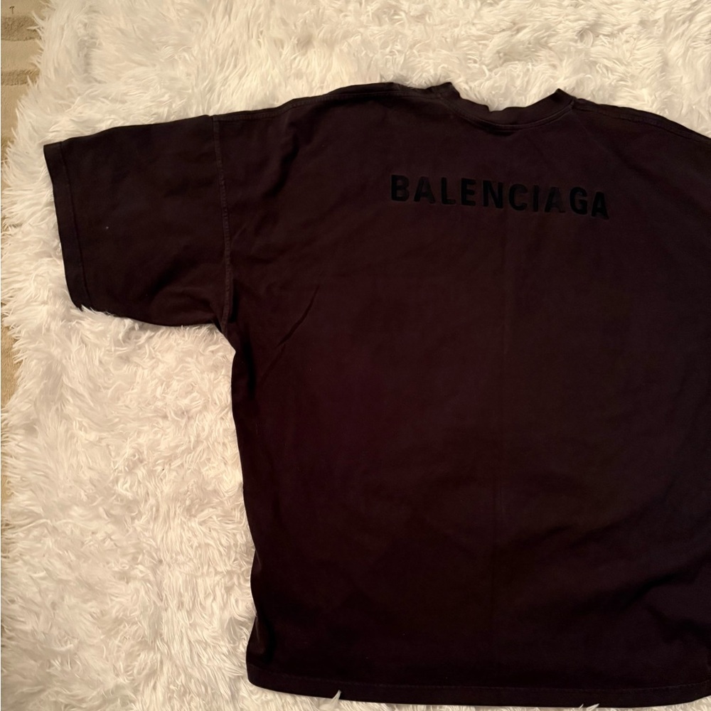 Balenciaga Oversized Dark Tee with Bold Logo